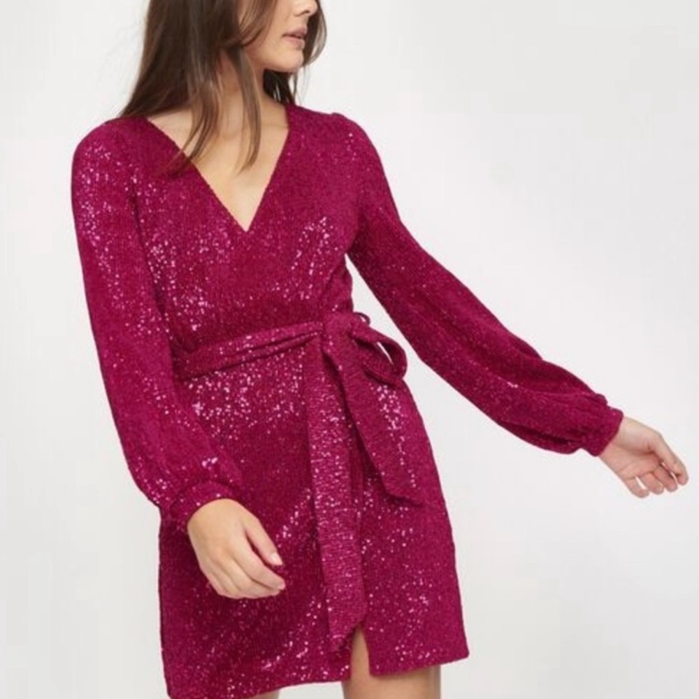 Elegant Pink Sequin Dress